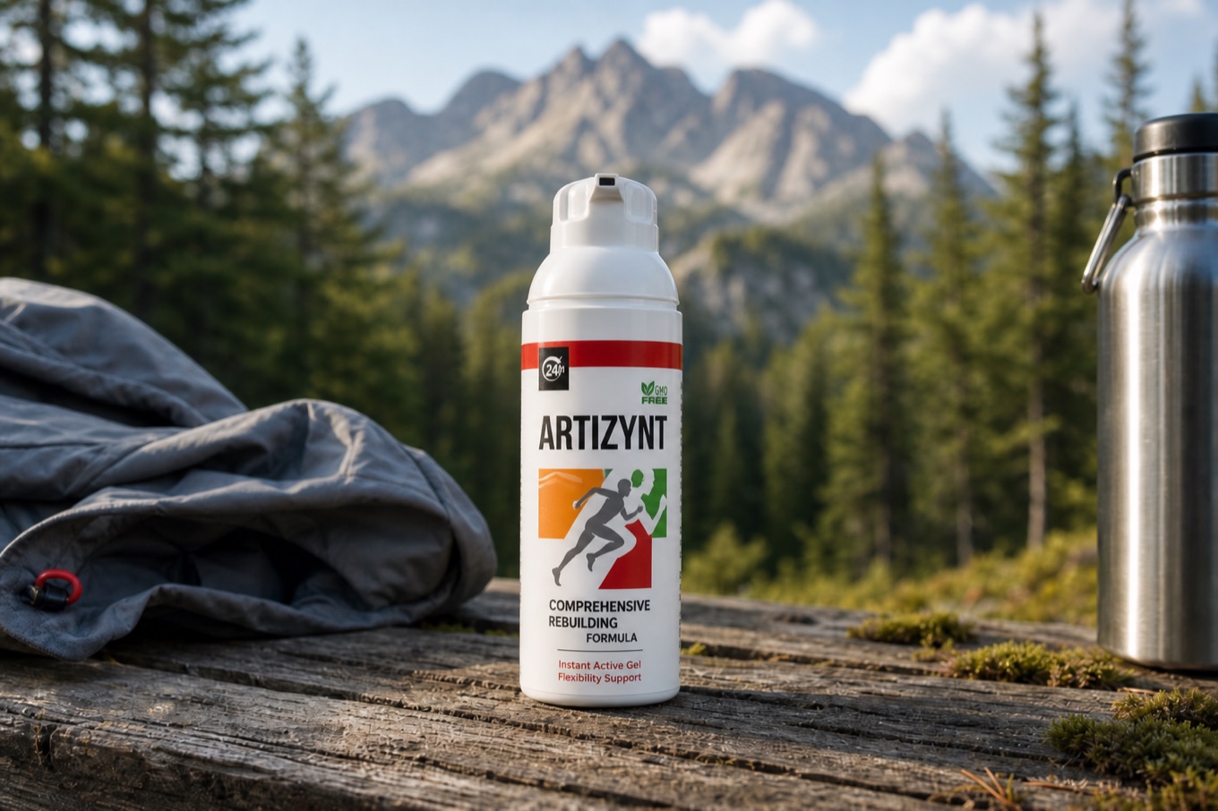 Biela pumpička ArtiZynt Gel 50 ml na drevenej lavičke